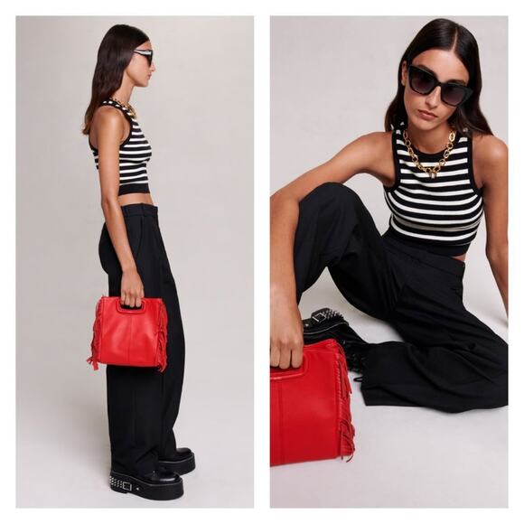 NWT MAJE Suit Trousers 40 (L) Black - Picture 1 of 7